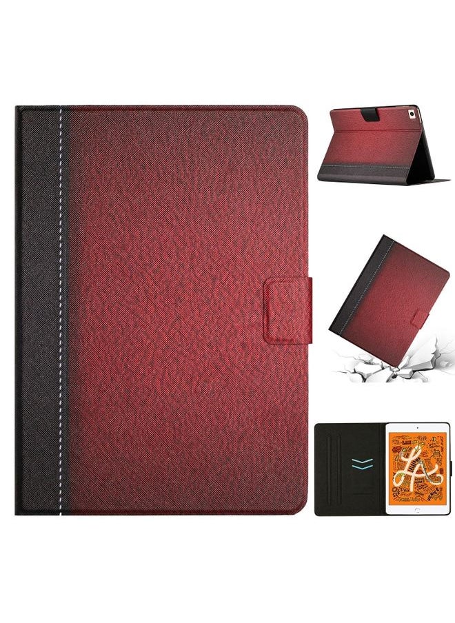 HuHa - Case Cover Stitching Solid Color Smart Leather Tablet Case For iPad mini 5 / 4 / 3 / 2 / 1 Red - Image 1