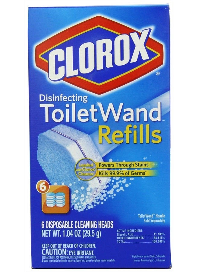 Clorox رأس إعادة تعبئة عصا تنظيف المرحاض المعقمة باللون الأبيض