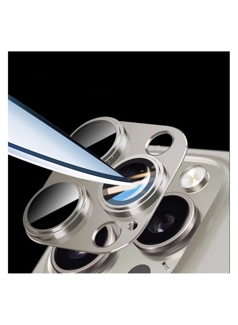 Captaintech iPhone 15 Pro/Pro Max Camera Lens Protector – 9H Tempered Glass with Metal Ring, Case-Friendly & Scratch Resistant - Image 2