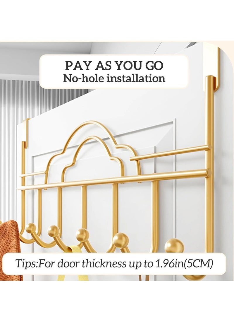 Arabest Over the Door Hook 7 Hook Coat Rack, Metal Towel Hanger, Bathroom Door Hooks, Clothes Hanger, Hat Organizer, and Belt Holder, Black  - Image 4