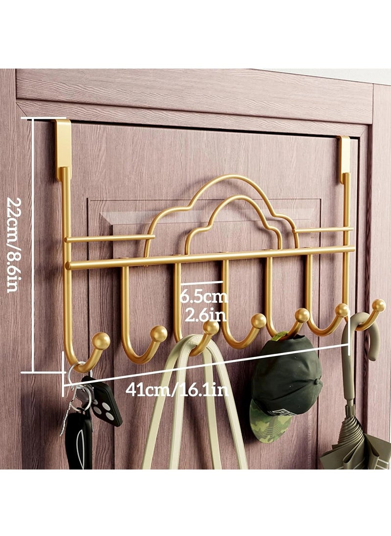 Arabest Over the Door Hook 7 Hook Coat Rack, Metal Towel Hanger, Bathroom Door Hooks, Clothes Hanger, Hat Organizer, and Belt Holder, Black  - Image 3