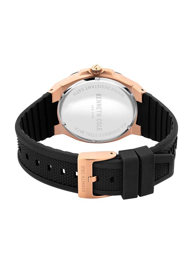 Kenneth Cole New York ساعة أنالوج كوارتز كلاسيكية بقطر 43.5 مم بقرص أسود للرجال - Image 2