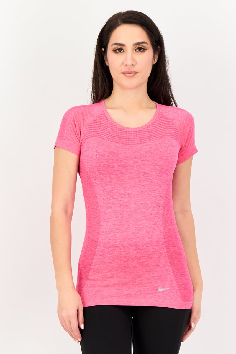 Nike Women Sportswear Fit Short Sleeve Outdoor Top, Pink - Image 1