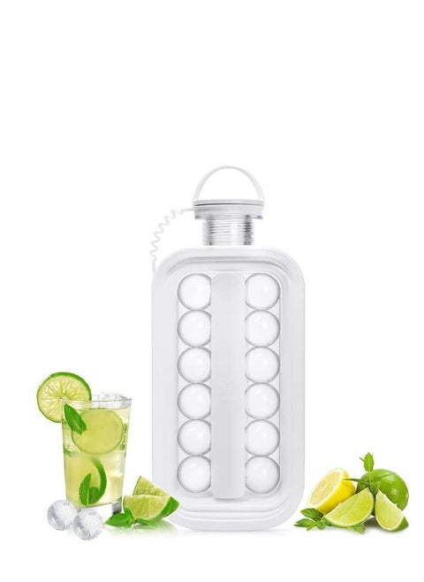 Ice Cube Tray, Portable Ice Cube Mold Flask, Sphere Ice Ball Maker With Lid Makes 17 Round Ice Cubes Mold, Reusable Silicone Ice Cube Mold For Freezer Coffee, Tea, Cola, Juice，No BPA