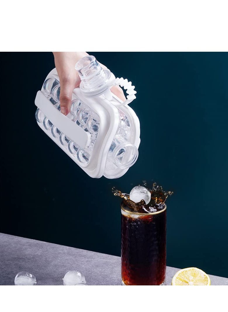 TRASSLE Ice Cube Tray, Portable Ice Cube Mold Flask, Sphere Ice Ball Maker With Lid Makes 17 Round Ice Cubes Mold, Reusable Silicone Ice Cube Mold For Freezer Coffee, Tea, Cola, Juice，No BPA  - Image 5