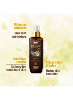 WOW Skin Science 100% Pure Castor Oil Cold Pressed For Stronger Hair Skin & Nails No Mineral Oil & Silicones 200 Ml  - Image 5