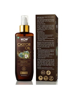 WOW Skin Science 100% Pure Castor Oil Cold Pressed For Stronger Hair Skin & Nails No Mineral Oil & Silicones 200 Ml  - Image 3