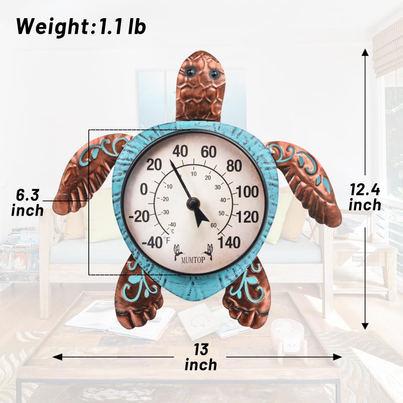 MUMTOP Outdoor Thermometer, Turtle Outside Wall Thermometer for Patio Yard Garden - Image 3