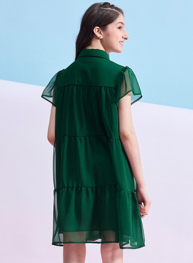 ستايلو بج فستان قصير سادة بأكمام قصيرة من ستايلي - Image 4