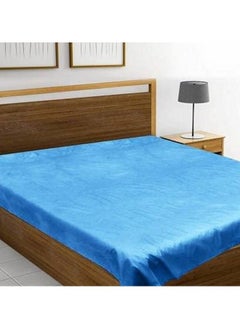 Baby Poly Plastic Hypoallergenic Waterproof Bed Sheet;Plastic Sheet;Mattress Protector Cover For Baby And Adult (Double Bed) (Size 7.5 X 7.5 Feet) (Colo Light Blue)
