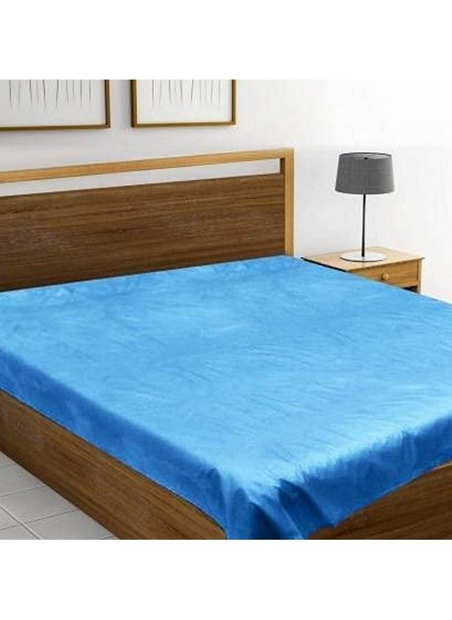 Rite Clique - Baby Poly Plastic Hypoallergenic Waterproof Bed Sheet;Plastic Sheet;Mattress Protector Cover For Baby And Adult (Double Bed) (Size 7.5 X 7.5 Feet) (Colo Light Blue) - Image 1
