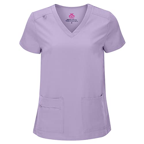 Natural Uniforms Women's Cool Stretch V-Neck Top and Cargo Pant Set (Lavender, Medium) - Image 2