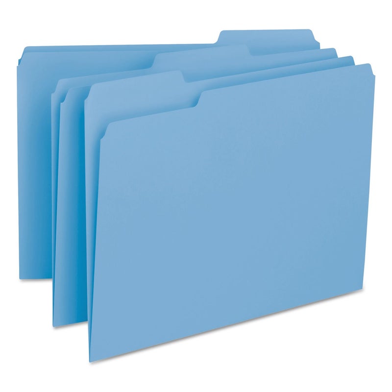 Smead Interior File Folder, 1/3-Cut Tab, Letter Size, Blue, 100 per Box, Expandable File Folders for Filing Cabinet - Image 2