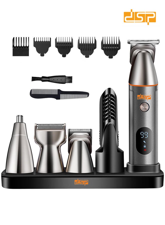 DSP 5 in 1 Beard & Hair Trimmer for Men, Electric Razor IPX6 Waterproof Beard Trimming Kit with Mustache Nose Ear Body Facial, Shaving Kit for Cordless Hair Trimmer, Hair Clippers, Gifts for Men,90642 - Image 1