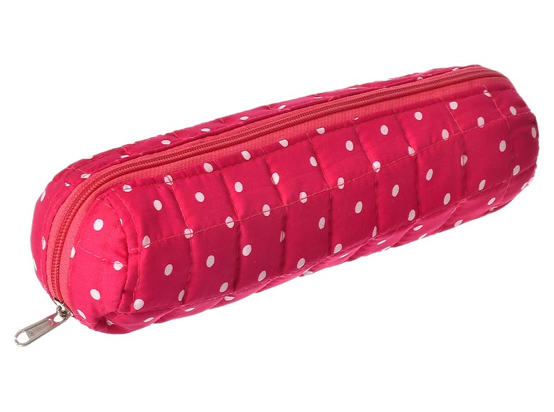 Kuber Industries Kuber Industries Dot Printed Single Rod Cotton Bangle Organizer/Case/Holder/Pouch (Pink)-50KM0764  - Image 1