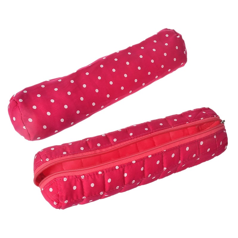 Kuber Industries Kuber Industries Dot Printed Single Rod Cotton Bangle Organizer/Case/Holder/Pouch (Pink)-50KM0764  - Image 4