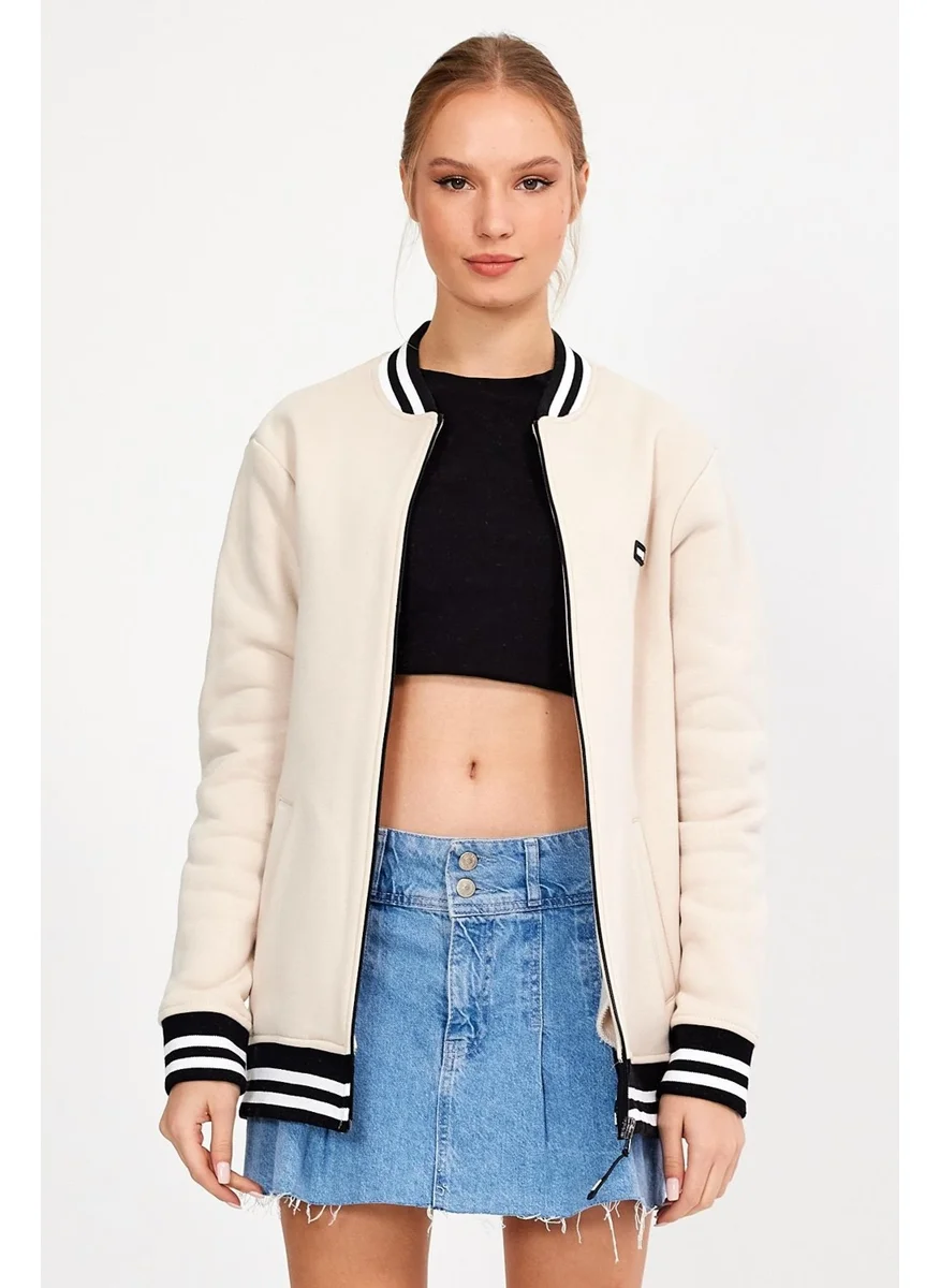 Alexandergardi Alexandergardı Unlined Rose Gold Oversize College Jacket Coat (E23-0019 00)