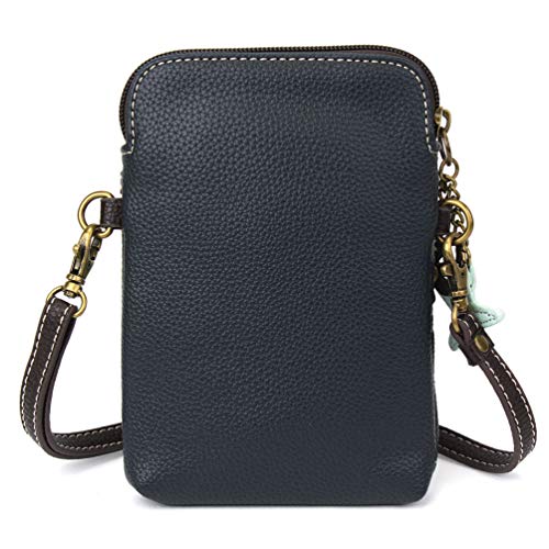 CHALA Ocean Collection Cell Phone Crossbody Purse-Women PU Leather/Canvas Multicolor Handbag with Adjustable Strap - Two Turtles - navy - Image 2
