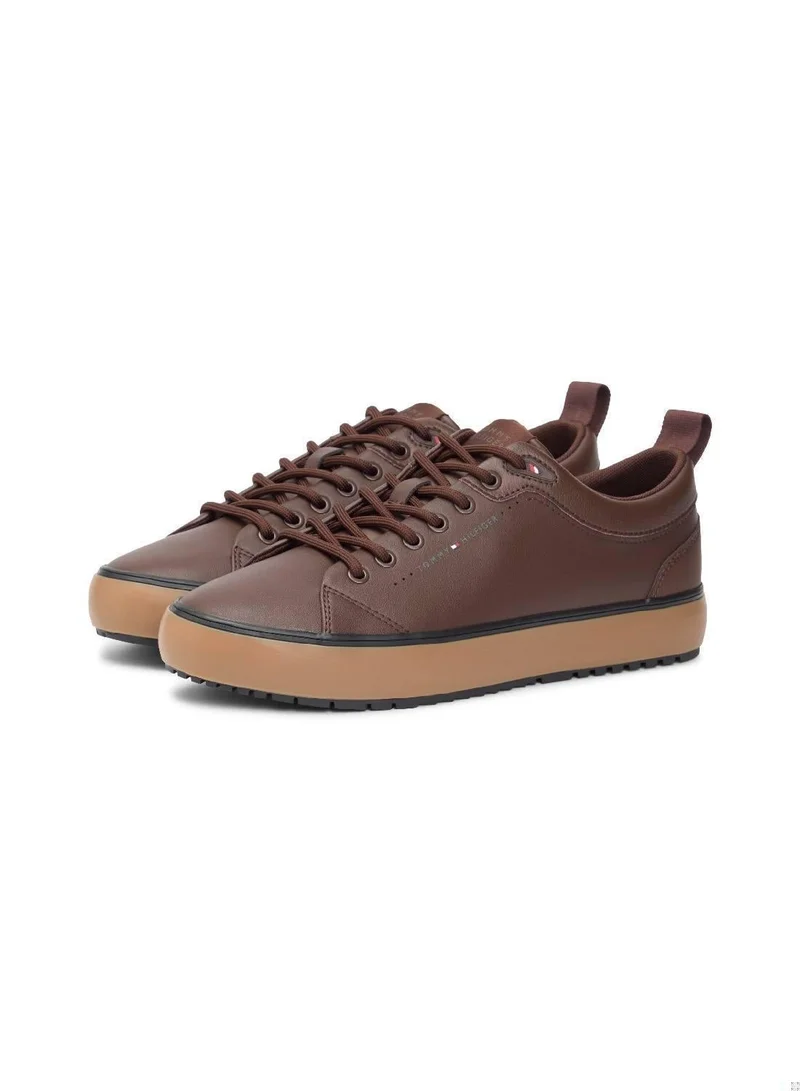 Tommy Hilfiger Cocoa Harlem Mix Leather Sneakers for Men | Best Price UAE