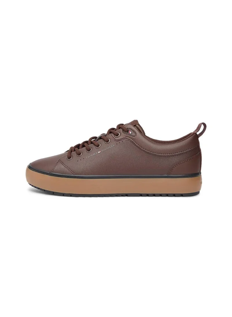 Tommy Hilfiger Cocoa Harlem Mix Leather Sneakers for Men | Best Price UAE