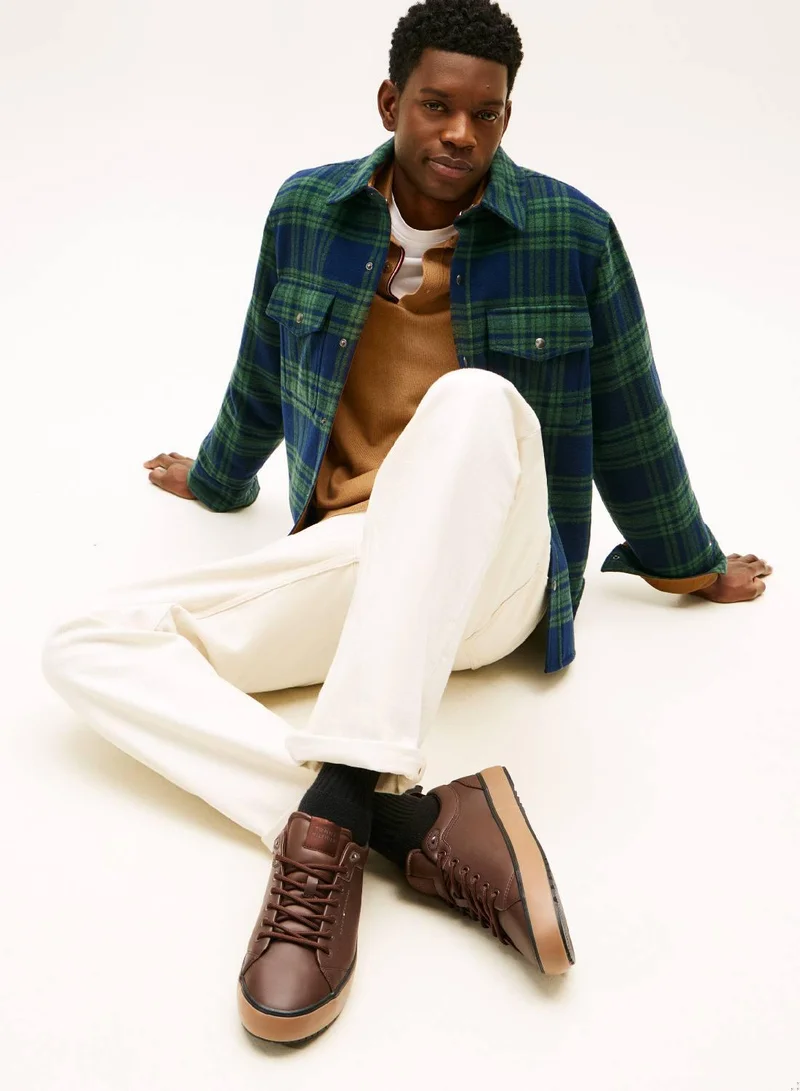 Tommy Hilfiger Cocoa Harlem Mix Leather Sneakers for Men | Best Price UAE