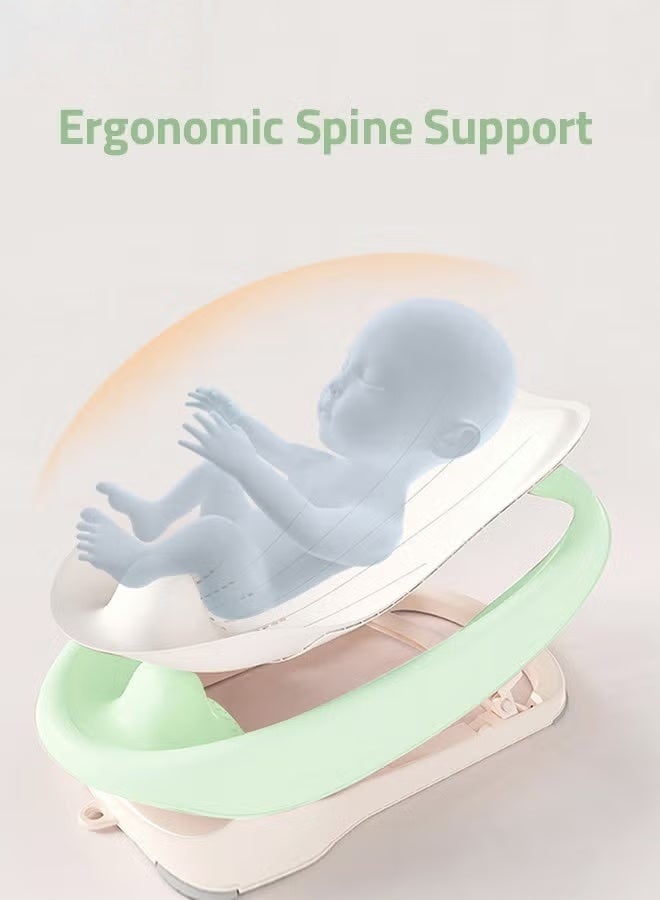 هوكور مقعد حمام الطفل ، كرسي حمام مع كأس شامبو غسيل الشعر للطفل حديث الولادة إلى الطفل الصغير استخدام حمام الدعم في الحوض أو حوض الاستحمام يتضمن 3 مواقف مستلقية - Image 3