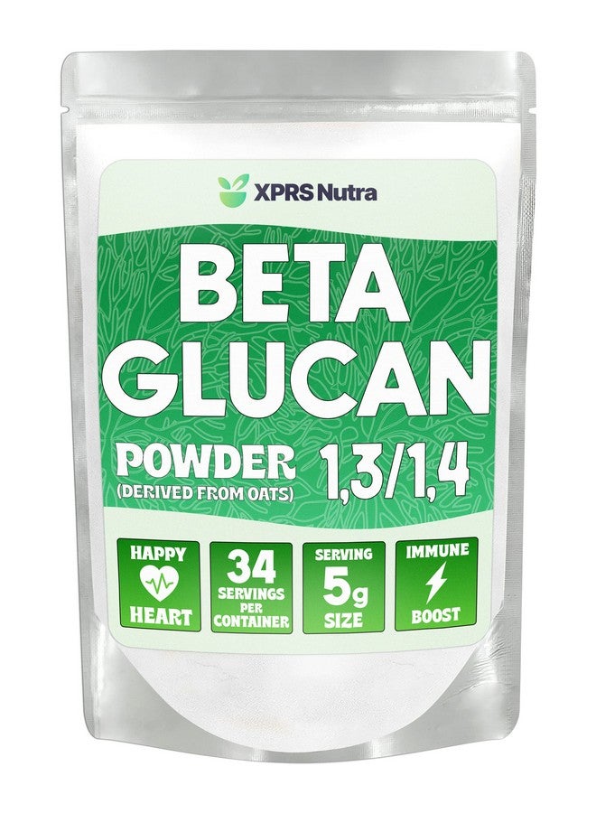 XPRS Nutra Beta Glucan Powder - Pure Unflavored Oat Beta Glucan Supplements Powder - Non GMO, Vegan Friendly 1 3 Beta Glucan - Premium Kids Beta Glucan Comprised of 100% Oat B Glucans (6 Ounce)