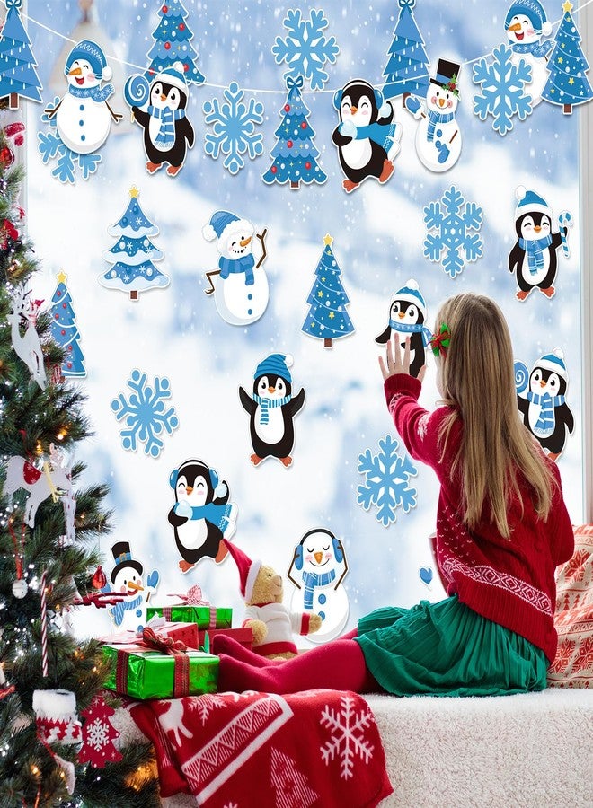 وولاين مجموعة Whaline من 45 قطعة من قصاصات الورق الشتوية، تتضمن ندفة ثلج وبطريق ورجل ثلج وشجرة عيد الميلاد، مع 100 نقطة لاصقة، لون أزرق، لتزيين لوحات الإعلانات الخاصة بعيد الميلاد، مناسبة للأعمال الفنية والحرف اليدوية، والمدارس، والمنازل، والحفلات. - Image 5