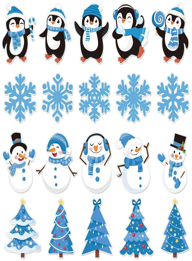 وولاين مجموعة Whaline من 45 قطعة من قصاصات الورق الشتوية، تتضمن ندفة ثلج وبطريق ورجل ثلج وشجرة عيد الميلاد، مع 100 نقطة لاصقة، لون أزرق، لتزيين لوحات الإعلانات الخاصة بعيد الميلاد، مناسبة للأعمال الفنية والحرف اليدوية، والمدارس، والمنازل، والحفلات. - Image 1