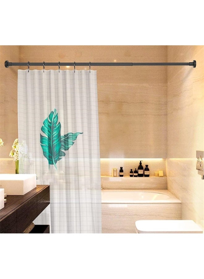 هومستر ستارة قضيب، الفولاذ المقاوم للصدأ الأسود ستارة قضيب، غير انزلاق، قابل للتعديل التوتر الربيع، لا الحفر (85-140 سم) - Image 2