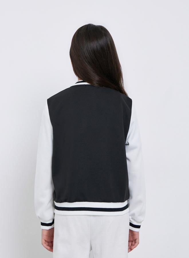 ستايلي جاكيت بومبر بألوان متداخلة وتفاصيل مطرزة - Image 5