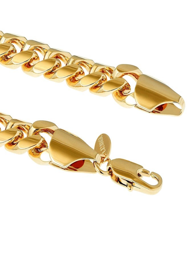 LIFETIME JEWELRY 11mm Miami Curb Cuban Link Chain Bracelet 24k Real Gold Plated (Gold, 10 inches) - Image 5