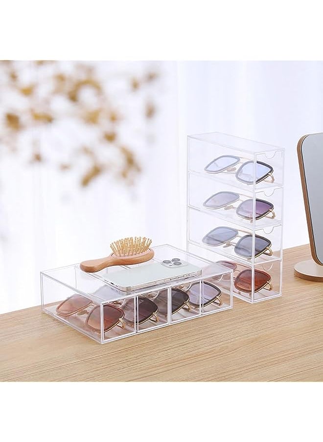 Mumoo Bear Glasses Storage Box Sunglasses Organizer Box Acrylic Storage Box for Jewelry Watch Glasses Display Rack and Desktop Small things Organizer (2)  - Image 1