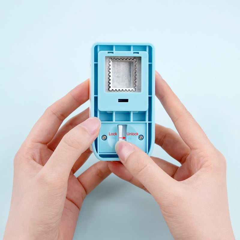 CYFUN DESIGN 2 Pcs Stamp Punch, Rectangular Postage Shape Paper Punch, Square Hole Stamps Craft Puncher for Paper Crafting Scrapbooking, 1x0.8 Inch Scalloped Edge Stamping-Out Cutter Crafts Supplies Tools - Image 5