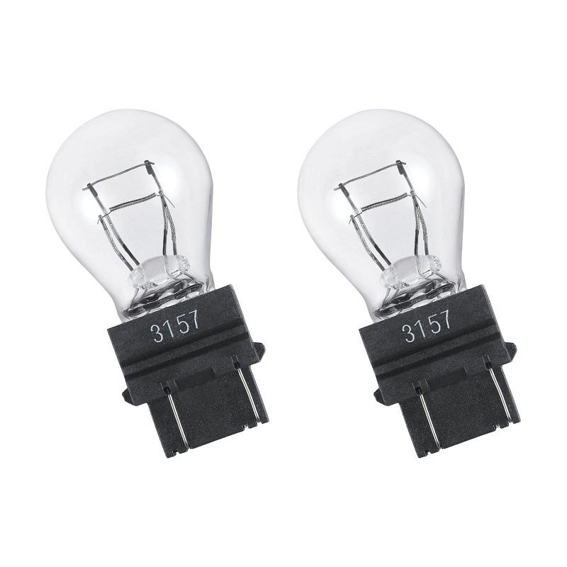 DUSCOKE 3157 Car Halogen Light Bulb, 12V P27-7W 3000K Automotive Brake/Reverse/Tail/Turn Signal/Side Marker Light Replacement Bulbs, Universal Long-Life Miniature Bulb for Cars Trucks SUV (White-2PCS) - Image 1