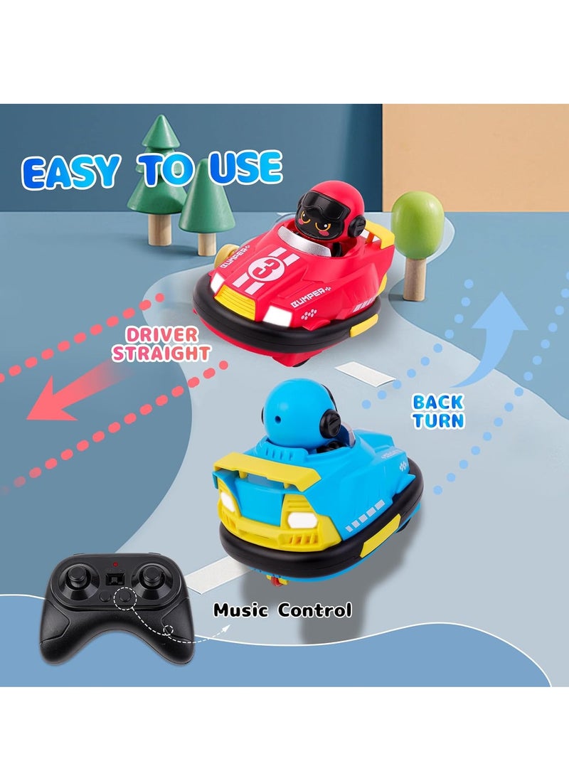 Remote Control Car For Toddlers, Kids Rc Ejecting Bumper Cars, Rc Battle Race Cars Set Of 2 Players With Led Lights And Music For 6 Year Old Boy Birthday Gifts - Image 4