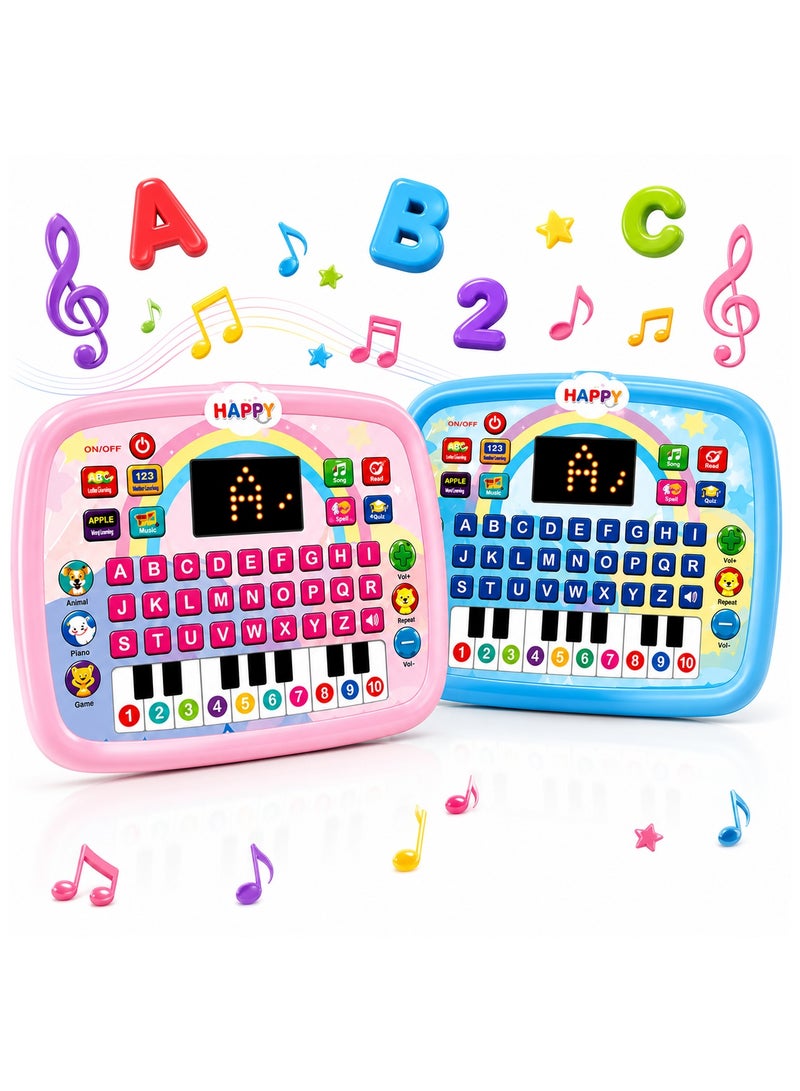 CHEEMAISTIC Kids Learning Tablet with LED Screen, Interactive Educational Toy Teaching Alphabet, Numbers, Words, Music & Math, Montessori Electronic Learning Pad for Toddlers Boys & Girls Age 3-6 Years, Assorted Colors - Image 1