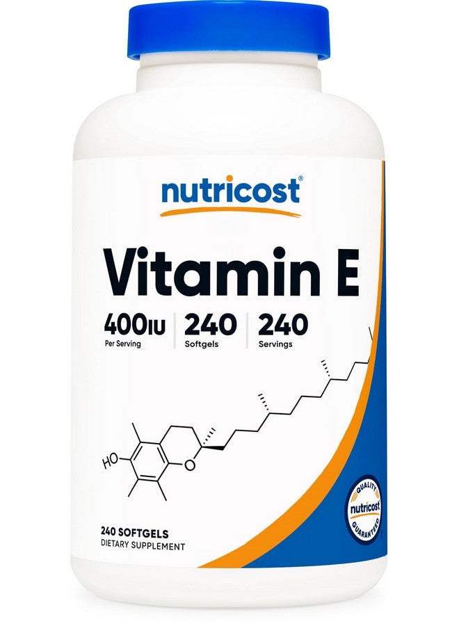 Nutricost Vitamin E 400 IU, 240 Softgel Capsules - Gluten Free, Non-GMO - Image 1