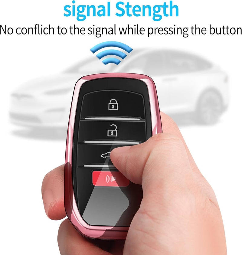 Nan Toyota Key Fob Cover with Keychain - Rose Pink - Image 5