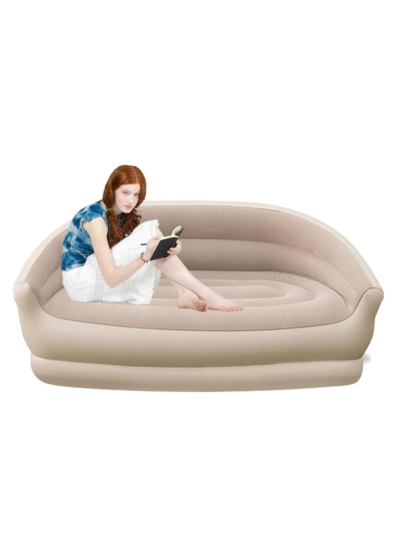FLYROAD - Automatic Inflatable Sofa, Inflatable Couch with Built-in Air Pump, Camping Inflatable Chair, Portable 2 Seaters Blow Up Sofa for Outdoor Party, Easy to Storage, Adult Sizes, Fast Inflation - Image 1