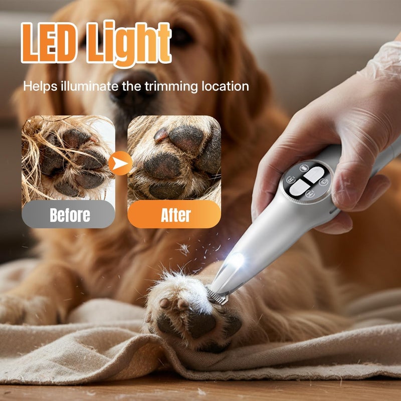 Mcbazel Pet Hair Trimmer with LED Light, Dog Clipper, Quiet Paw Trimmer for Dogs, Electric Rechargeable Dog Clipper, Paw Hair Trimmer for Dogs, Cats, Paws/Ears/Face - Image 5