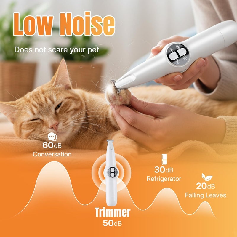 Mcbazel Pet Hair Trimmer with LED Light, Dog Clipper, Quiet Paw Trimmer for Dogs, Electric Rechargeable Dog Clipper, Paw Hair Trimmer for Dogs, Cats, Paws/Ears/Face - Image 4