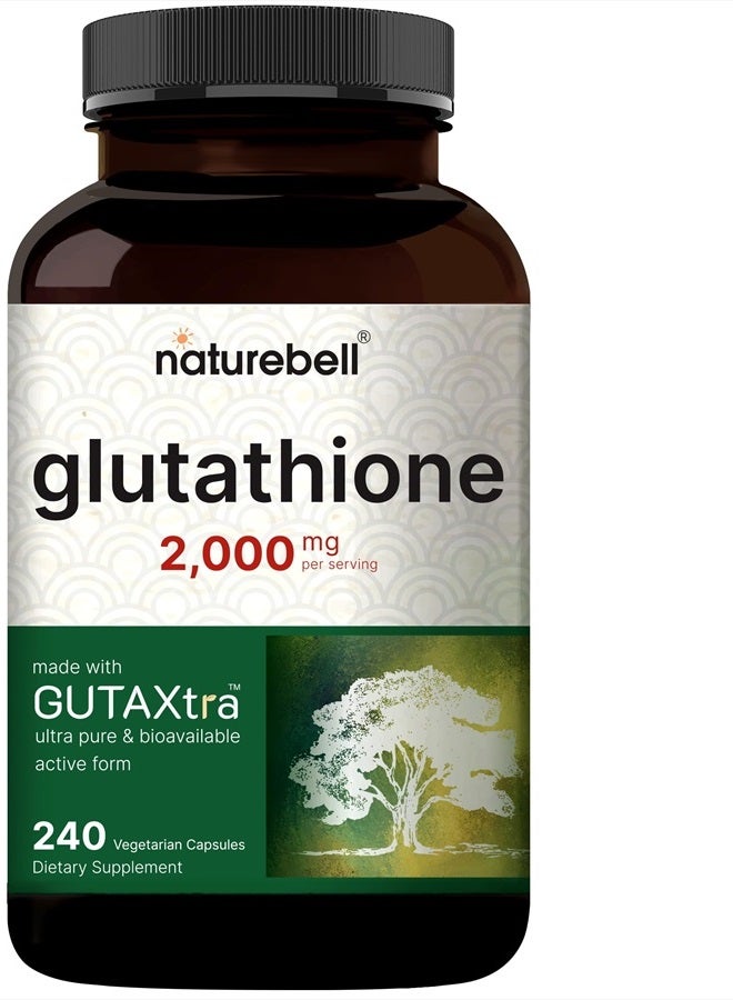NatureBell Glutathione GUTAXtra Ultra Pure and Bioavailable, 240 Vegetarian Capsules - Image 1