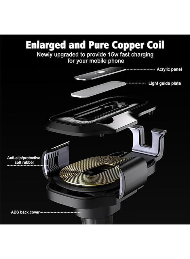 erorex Car Phone Holder Wireless Charger 15W Fast Charging Automatic Clamping Car Phone Holder Charger Air Vent Mount For Iphone14 13 12 11 For Samsung Galaxy S23 S22 S21 S20 - Image 3