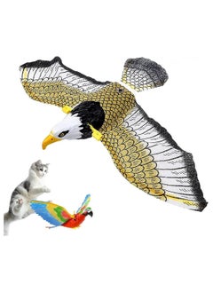 Simulation Bird Interactive Cat Toy Flying Bird Cat Toy Electric Toy Bird For Cats Flashing Music Funny Cat Toy Cats Kitten Play Hunting Exercising Eliminating Boredom (Eagle)ole not included