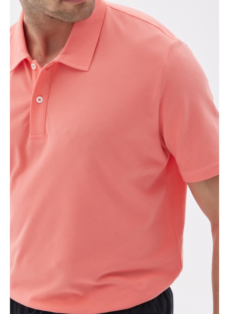 Odelon - Men's Basic Polo Neck T-Shirt (Regular Fit) Pomegranate Flower - Image 1