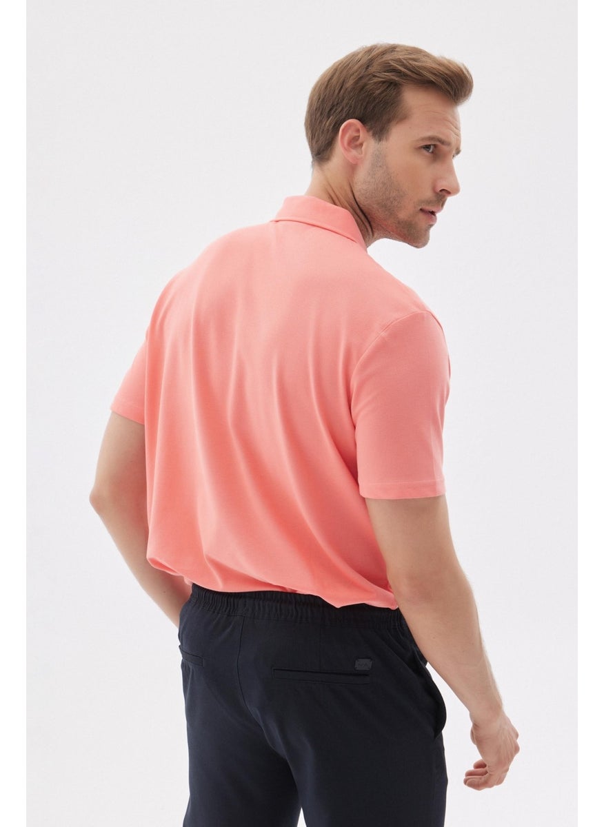 Odelon - Men's Basic Polo Neck T-Shirt (Regular Fit) Pomegranate Flower - Image 1