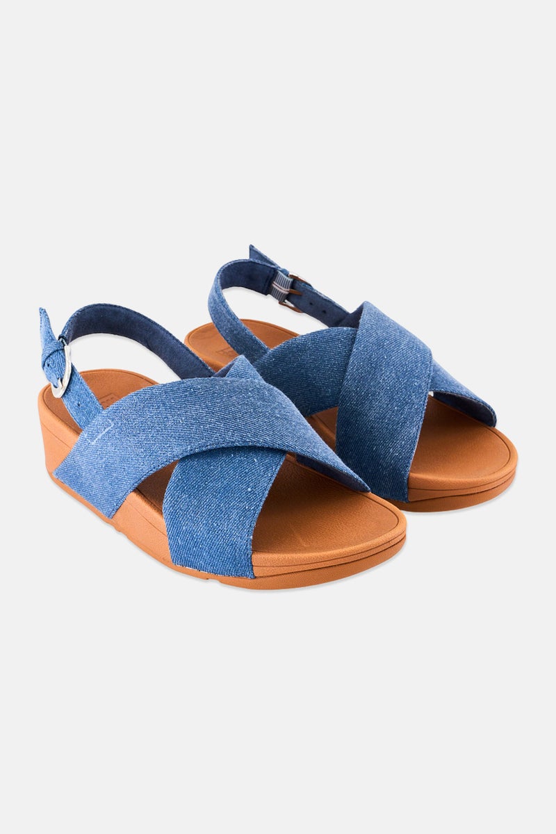 FitFlop صنادل نسائية لولو برباط خلفي قابل للتعديل، أزرق - Image 1