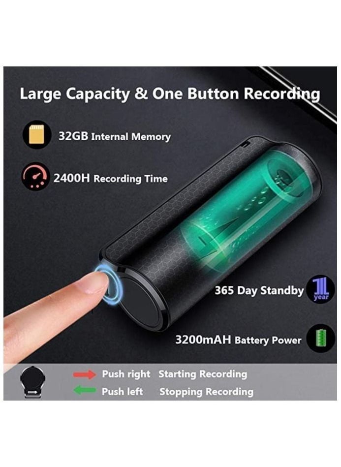 Generic - Mini Voice Activated Recorder, 32GB Super Long 800 Hours Recording Capacity, 3200mAh Battery, 365 Standby, Audio Sound Recording Continuous Listening Device w/Strong Magnetic - Image 1
