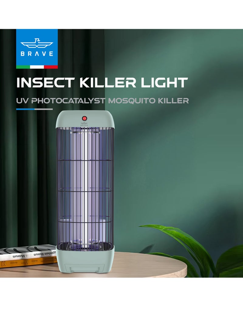 Brave Insect Killer Electric Bug Zapper with 15W UV Lamp – Powerful Mosquito Killer Lamp, Fly Trap, Pest Repellent Light for Indoor & Outdoor Use – Safe & Quiet Operation for Home, Kitchen, Bedroom, Office, Garden, Patio, Restaurant – Anti-Mosquito Insect Trap Device (Green)  - Image 2